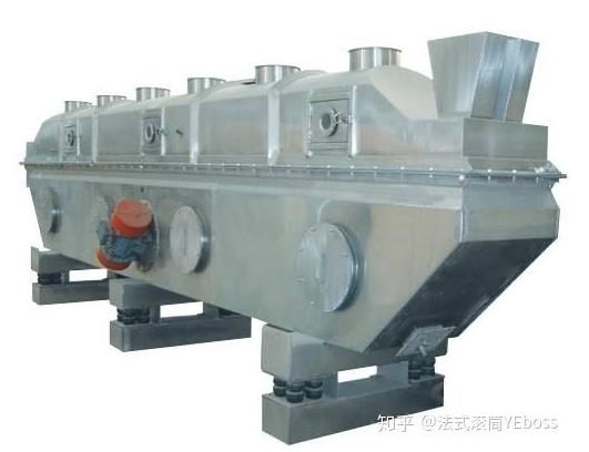 振動流化床干燥機(jī)，用機(jī)械振動輔助流化，優(yōu)點(diǎn)是設(shè)備高度可以降低，操作也比流化床靈活，現(xiàn)在已經(jīng)是非常常見的設(shè)備了。
