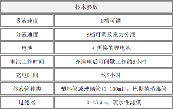 大容量電動(dòng)移液器技術(shù)參數(shù) 大容量電動(dòng)移液器技術(shù)參數(shù)