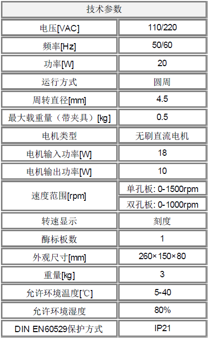 賽洛捷克96孔板混勻儀技術參數(shù)